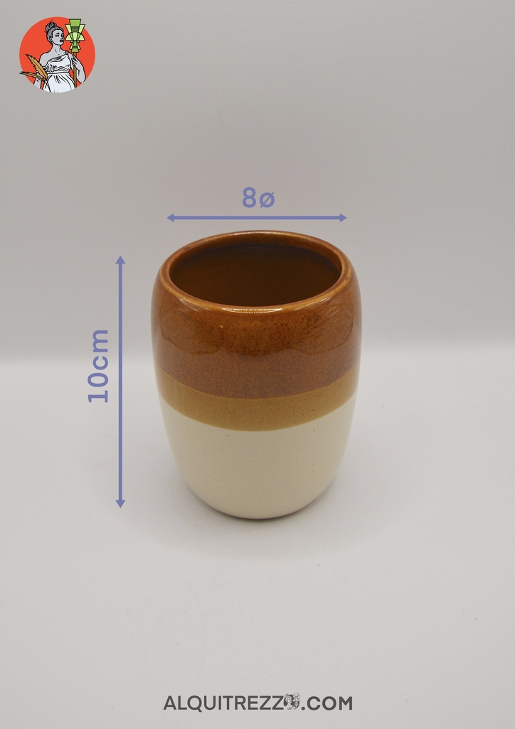 VASO MARRÓN Y BEIGE