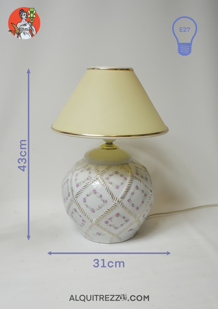 LÁMPARA DE MESA PORCELANA BLANCA