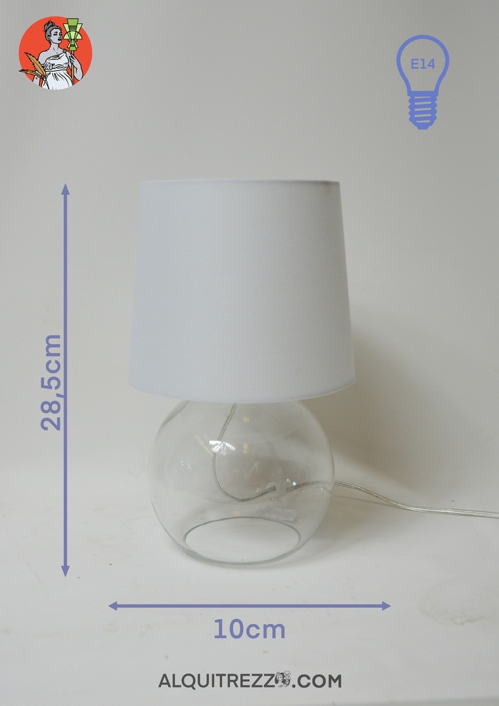 LÁMPARA DE MESA TRANSPARENTE