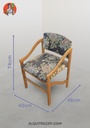 SILLA MADERA TELA FLORES
