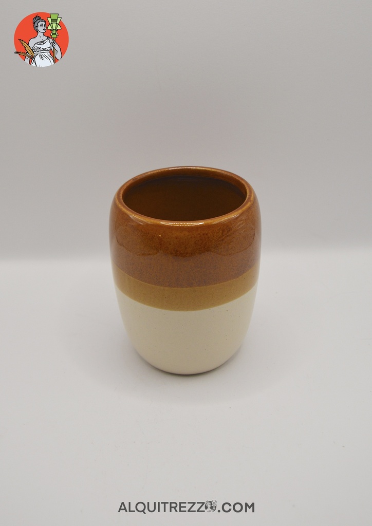VASO MARRÓN Y BEIGE