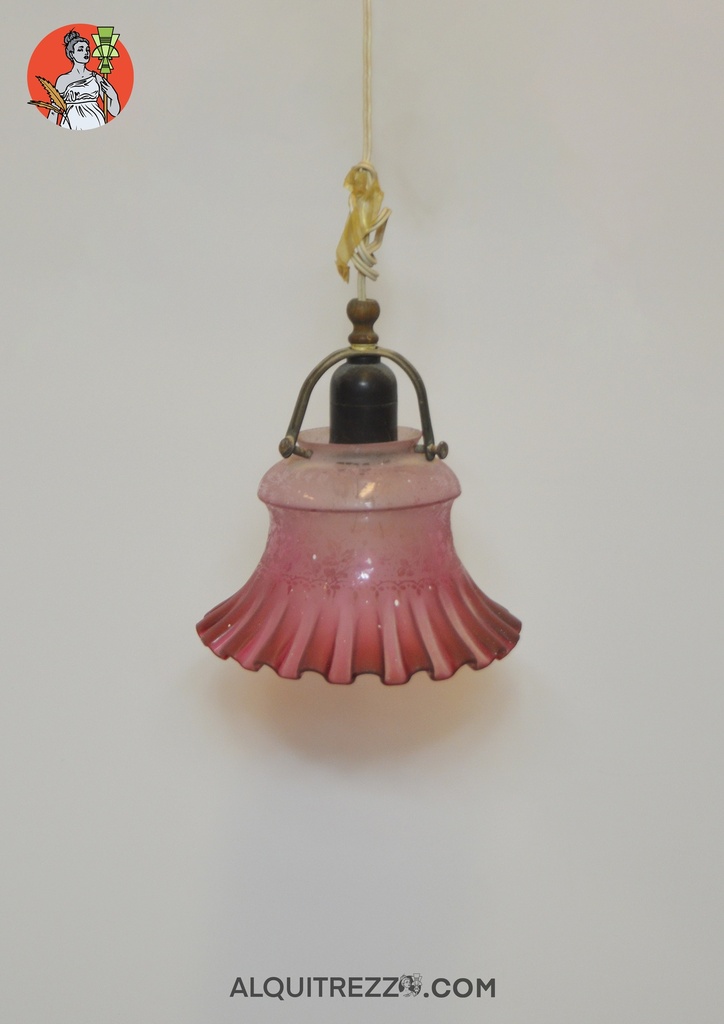 LÁMPARA DE TECHO CRISTAL ROSA